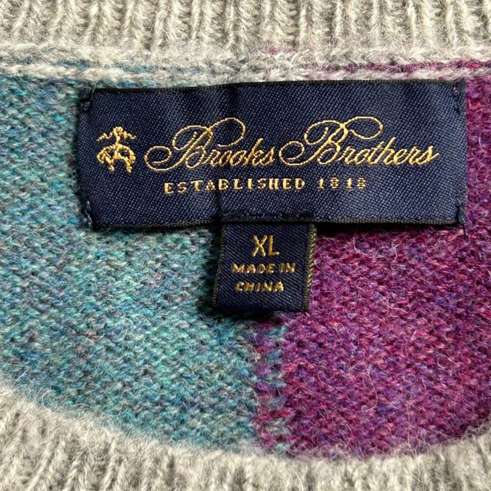Brooks Brothers Brushed Wool Patchwork Colorblock… - image 3
